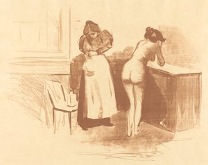 Massagen med groft hårhandske af Jean Louis Forain