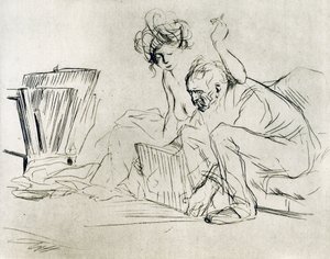 Modellen i hvile, 1925. af Jean Louis Forain