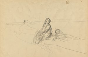 To skikkelser på en vej, ca. 1919. af Jean Louis Forain