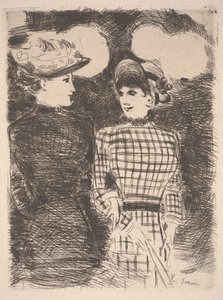 Two Women (etching) af Jean Louis Forain