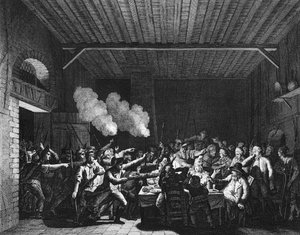 Franske revolution: Patrioterne fra Varennes går ind i Grocer Sauce og anerkender kong Louis XVI (1754-1793) på flugt