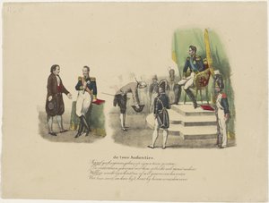 Publikum af William I og Charles X, 1827 de to målgrupper (titel på objekt) af Jean Louis Van Hemelryck (attributed to)