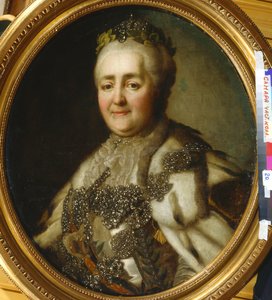 Portræt af kejserinde Catherine II (1729-1796) af Voille, Jean Louis (1744-efter 1803). Olie på lærred, størrelse: 68,5x60