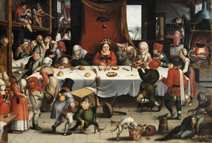 Burlesk fest, ca. 1550 (olie på panel)