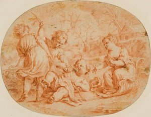Allegorisk scene med børn, der skændes af Jean Marc Nattier