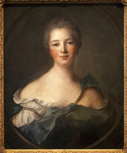 Jeanne Antoinette Poisson, Marquise af Pompadour (1721-1764) - Maleri fra Jean Marc (Jean-Marc) Nattiers værksted (1685-1766), olie på lærred af Jean Marc Nattier