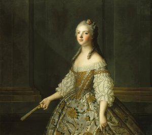 Lady Adelaide af Frankrig 1732-1800, holder en vifte, ca. af Jean Marc Nattier
