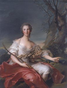 Portræt af Madame Bouret som Diana af Jean Marc Nattier