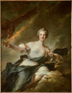 Portræt af hertuginden af Chaulnes, repræsenteret i Hebe, fornuftens gudinde (Anne Josephe Bonnier de la Masson (1718-1787), hustru til hertugen af Chaulnes) Det er repræsenteret med en ørn, der symboliserer guden Jupiter - Maleri af Jean Marc ( Jean-Marc) af Jean Marc Nattier
