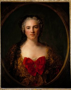 Portræt af markisen Louise Elisabeth De Dreux Breze Hun bærer en kjole prydet med rød knude - Maleri af Jean Marc (Jean-Marc) Nattier (1685-1766) 1749 Dim 0,73x0,59 m Douai musee de la Chartreuse af Jean Marc Nattier