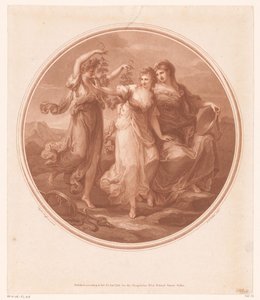 Skønhed (Bellezza) rådgivet af Prudence (Prudentia), afviser fristelserne fra Folly (Pazzia) af Jean Marie Delattre