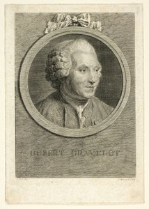 Portræt af Hubert Gravelot af Jean Massard