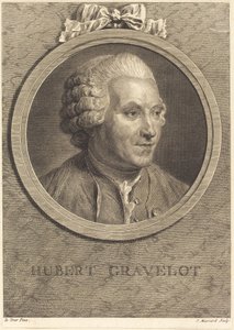 Hubert Gravelot af Jean Massard after Maurice Quentin de La Tour