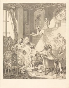 Den ærlige model af Jean Michel Moreau after Pierre Antoine Baudouin