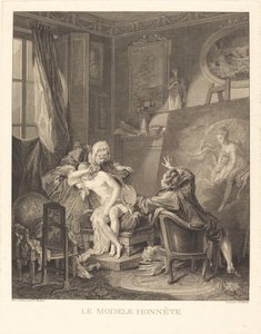 Den ærlige model af Jean Michel Moreau and Jean Baptiste Blaise Simonet after Pierre Antoine Baudouin