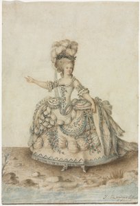 Kostumestudie for operasanger, 1781. af Jean Michel Moreau le Jeune