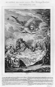 The Troelfth Cake, Polens første deling den 26. september 1772, indgraveret af Noel Le Mire (1724-1800) (litho) (bw foto)