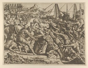Bortførelsen af Helen, 1535-55. af Jean Mignon