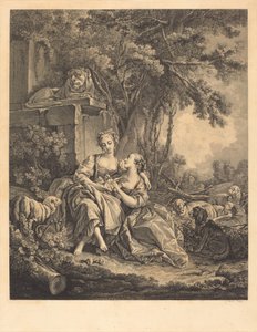 De to fortrolige af Jean Ouvrier after François Boucher