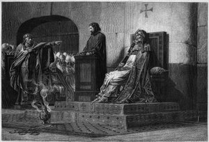 Pave Formosa og Stephen VII. Cadaveric Council, 897: Liget af pave Formosa (pave 891 til 896), iført sit pavetøj, sammenlignet før en synodalforsamling præsideret af pave Stephen VI eller VII (pave 896 til 897), ved oprindelsen af opgravningen