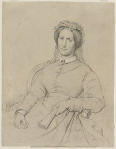 Madame Hippolyte Flandrin Aimee Ancelot, 1869. af Jean Paul Flandrin