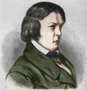 Robert Schumann tysk komponist. Tegning af J.B. Laurens. af Jean Paul Laurens
