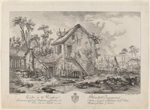Gårdhave af Jean Pierre Louis Laurent Hoüel after François Boucher