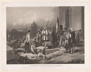 Begravelse af ofre for julirevolutionen Inhumation des Martyrs de la Liberté (titel på objektet)