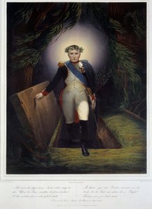 Portræt i foden af Napoleon I (1769 - 1821) fra hans grav. Jean Jacques Werner (1791-1849) og Jean Pierre Marie Jazet (1788-1871)