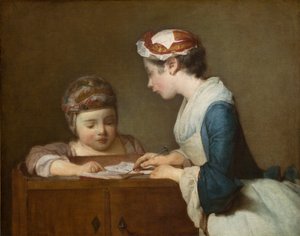 Den lille skolelærerinde af Jean Baptiste Simeon Chardin