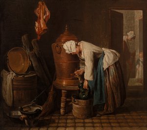 Kvinde trækker vand fra en vandurne (vandurnen) af Jean Baptiste Simeon Chardin