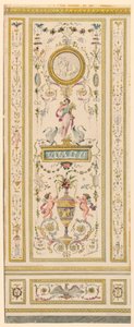 Tegning, ornamentalt panel, 1775-1800 af Jean Simeon Rousseau