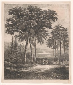 Landskab med hestevogn af Jean Théodore Joseph Linnig