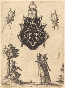 Design til et billeformet vedhæng af Jean Toutin
