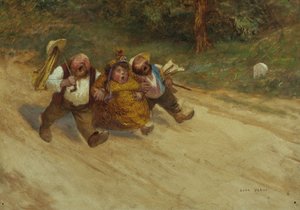 Tre gode venner, ca. 1902 (olie) af Jean Veber