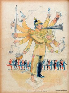 William II (1859-1941) (Kaiser Wilhelm II, tysk kejser og konge af Preussen) - mandeorkestret for den europæiske koncert - karikatur i "" Le Rire"" af 26. november 1898 - karikatur af Jean Veber (1864-1928) - nummer tilegnet Vilhelm II (1859-1941) a