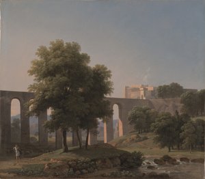 En akvædukt nær en fæstning, 1807 af Jean Victor Bertin