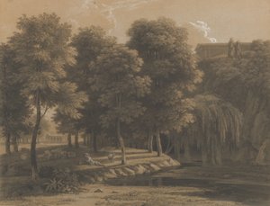 Klassisk landskab med en hyrde, 1803. af Jean Victor Bertin