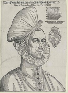 Kongen af Frankrig Henry III (print) af Jean de (after) Court