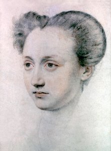 Marie Touchet (1549-1638) elskerinde af den franske kong Charles IX, ca. 1570 (tegning) af Jean de Court