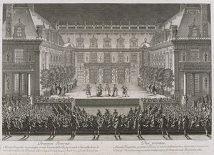 Jean-Baptiste Lullys opera Alceste opføres i marmorgården ved Versails palads