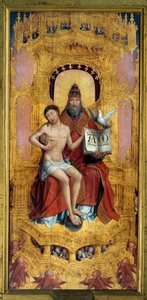 Anchin polyptisk: "" Triniten""" Central del. Maleri på træ af Jean Bellegambe (1470-1535) 162x75 cm