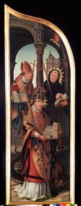 Venstre panel af Bebudelsens Triptykon (Bebudelsen). Maleri på træ af Jean Bellegambe den ældre (1470-1534) Mål 103 x 33 cm Sankt Petersborg, Eremitagemuseet