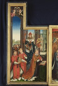 Polyptykon om forherligelsen af den hellige treenighed, panel, der forestiller abbeder, 1509-15