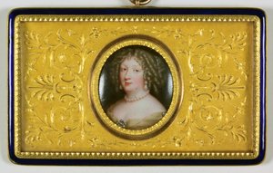 En dame ved navn Madame De Montespan (emalje) af Jean the Elder Petitot