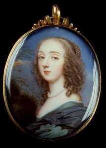 Portræt af Mademoiselle Kirk Miniaturemaleri i medaljon af Jean Petitot the Vieux (1607-1691) 17. århundrede. Sol 0,05x0,04 m.