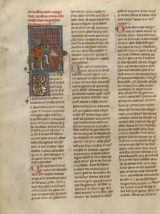 Tristan Unhorsing Sagremor af Jeanne de Montbaston