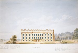 Design til sydfronten, Chatsworth House (akvarel på papir)