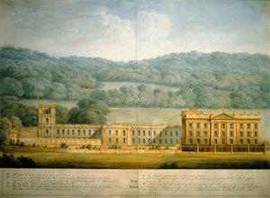 The West Front of Chatsworth House (akvarel på papir)