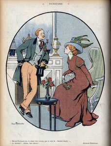 Dandysme: - Marcel Petitpain fortalte mig i går, at jeg er den sidste dandy”... - Den sidste?... Kom nu, godt!” Illustration af Jehan Testevuide (Jean Saurel